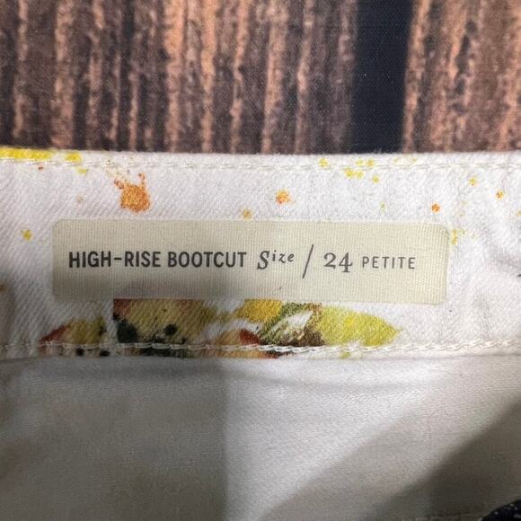 Anthropologie Pilcro Women's Floral High Rise Bootcut Jeans Size‎ 24 Petites - Picture 4 of 5